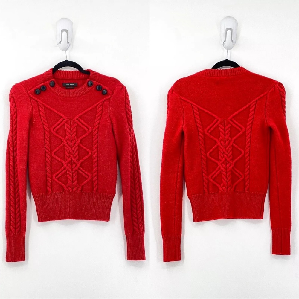 Isabel Marant Dustin cable-knit wool-blend sweater